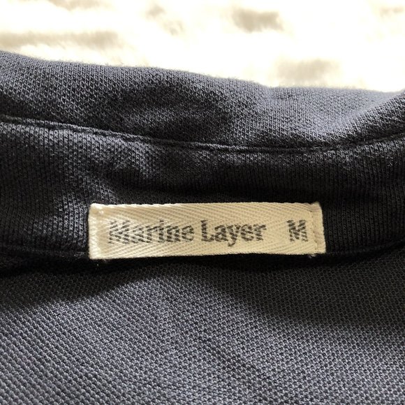 Marine layer Pique active Polo Shirt men's size medium - Picture 5 of 10